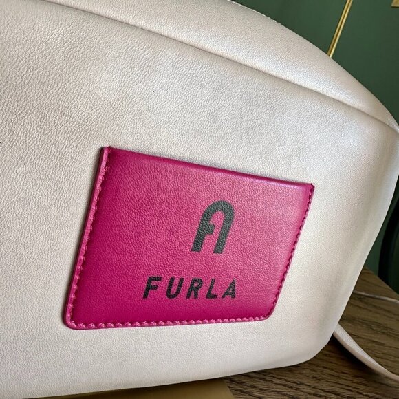 NWT! Furla Iris Logo Patch Crossbody Bag -Pink - Picture 2 of 9
